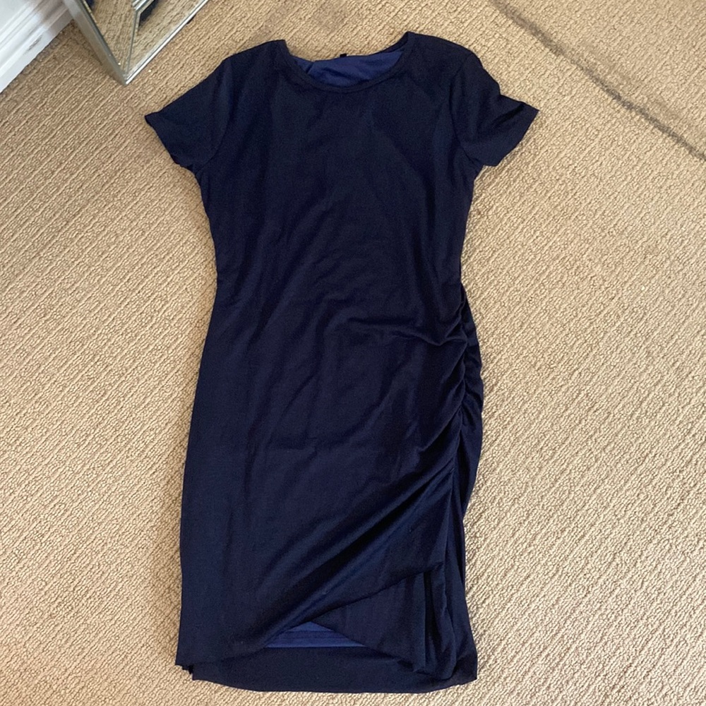 BTFBM cotton midi dress with ruching on side